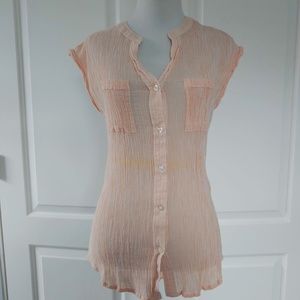 Orange and White Striped Top